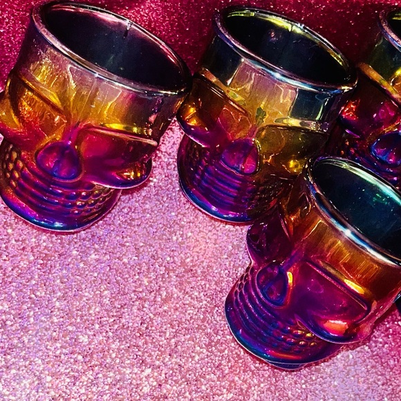 6 Iridescent Skull Shot Glasses by Circleware Rainbow Fusion - Picture 16 of 16